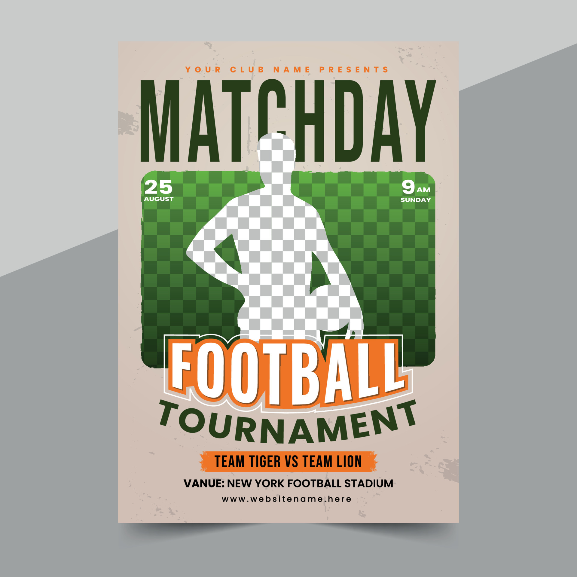 Sports event flyer template and Soccer championship tournament poster