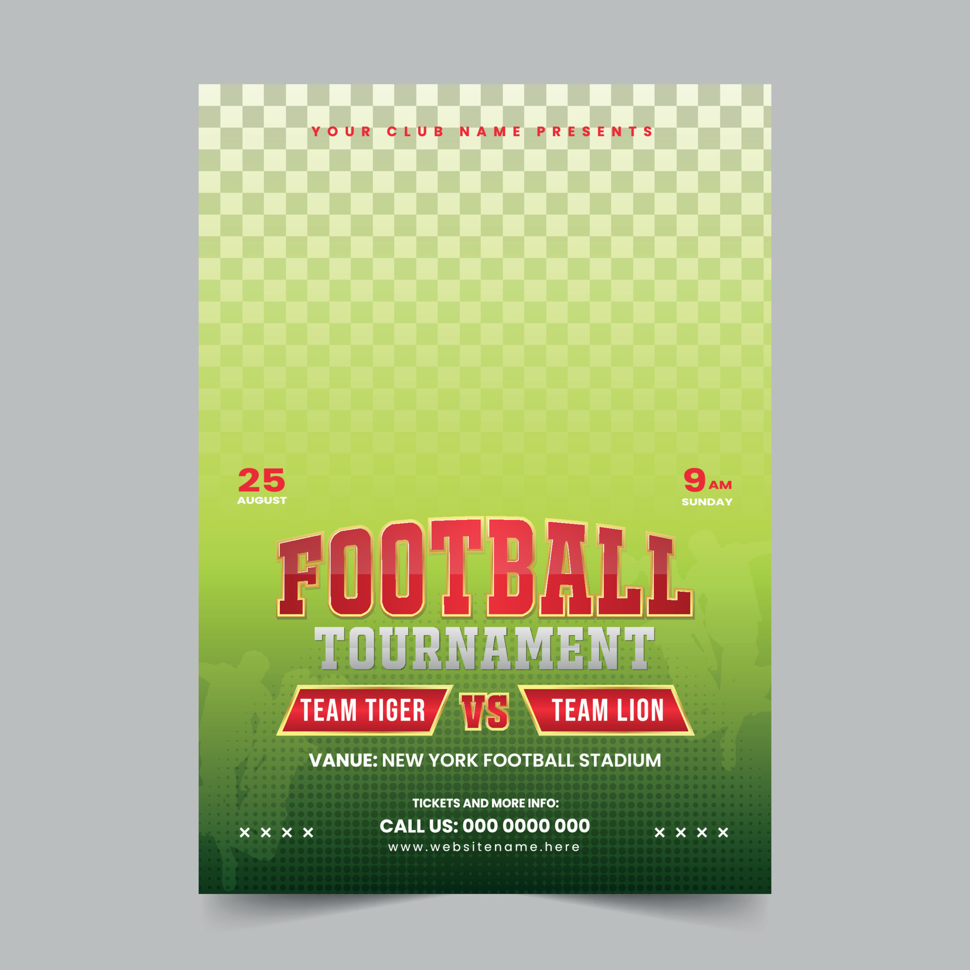 Football championship tournament flyer template and soccer sports