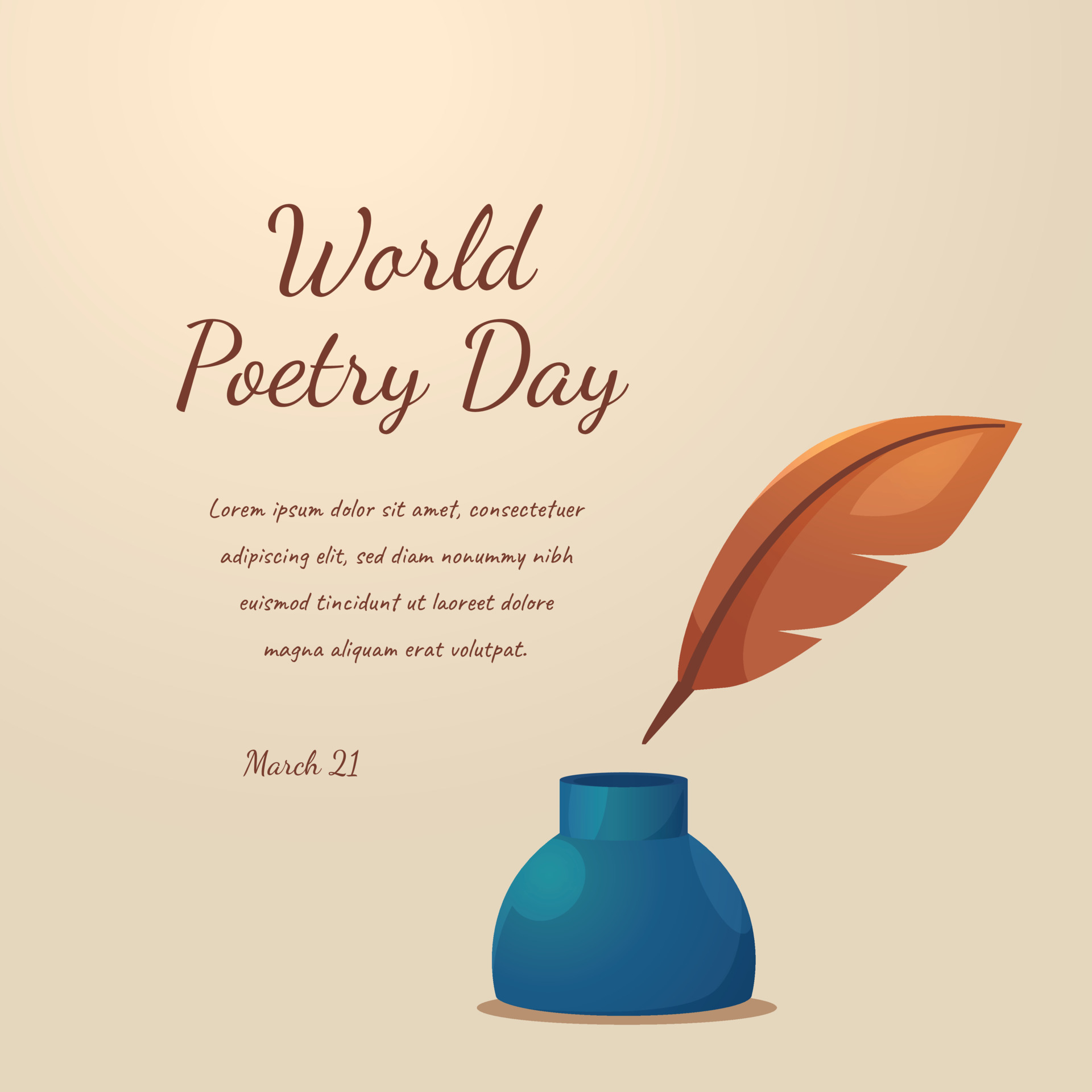 vector graphic of world poetry day good for world poetry day