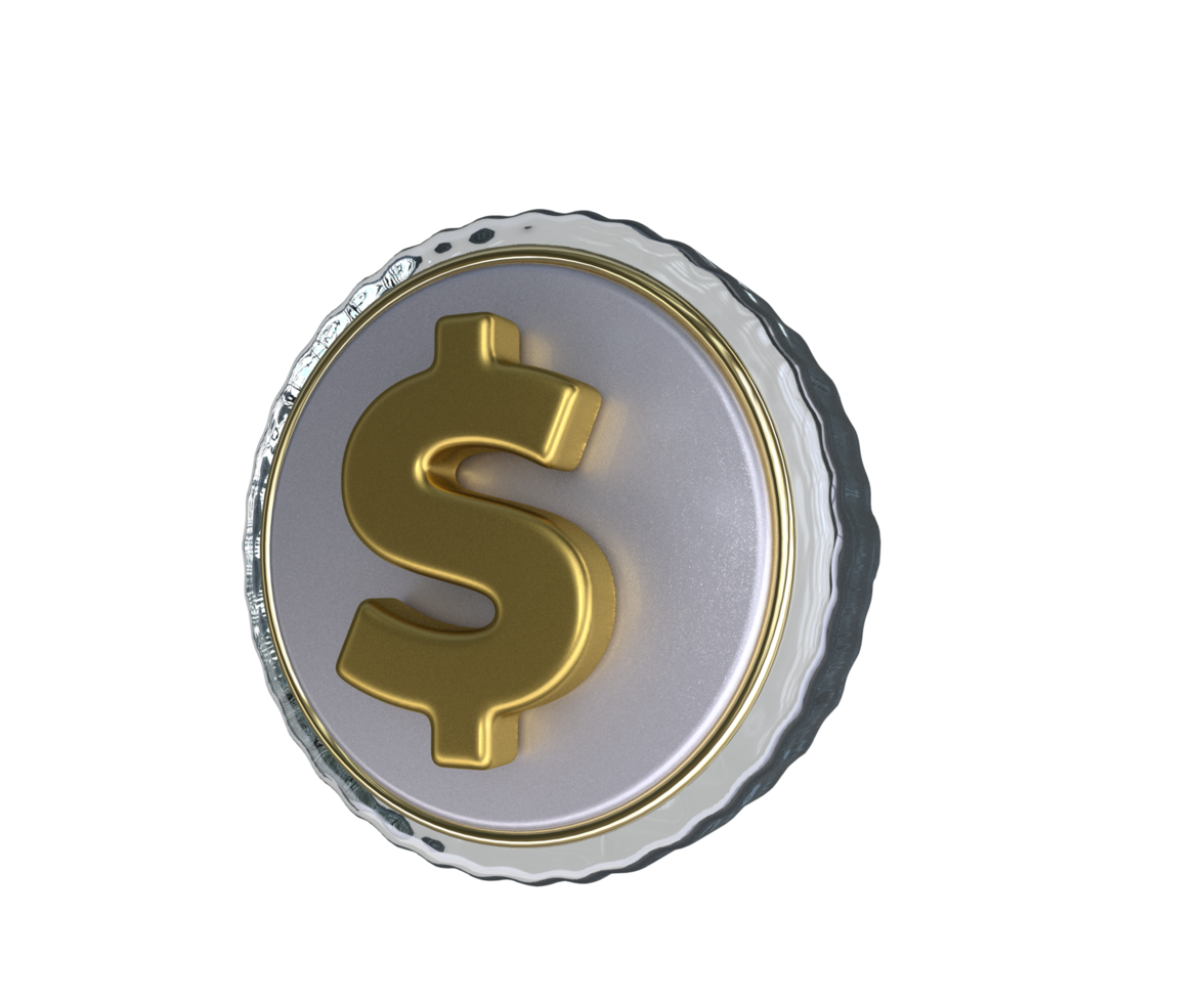 Realistic Dollar icon 3D Rendering png