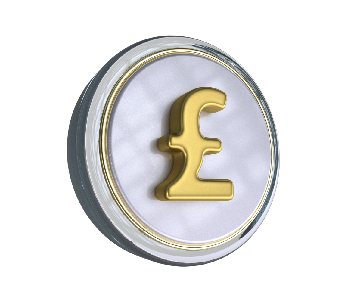 Realistic Pound icon 3D Rendering png