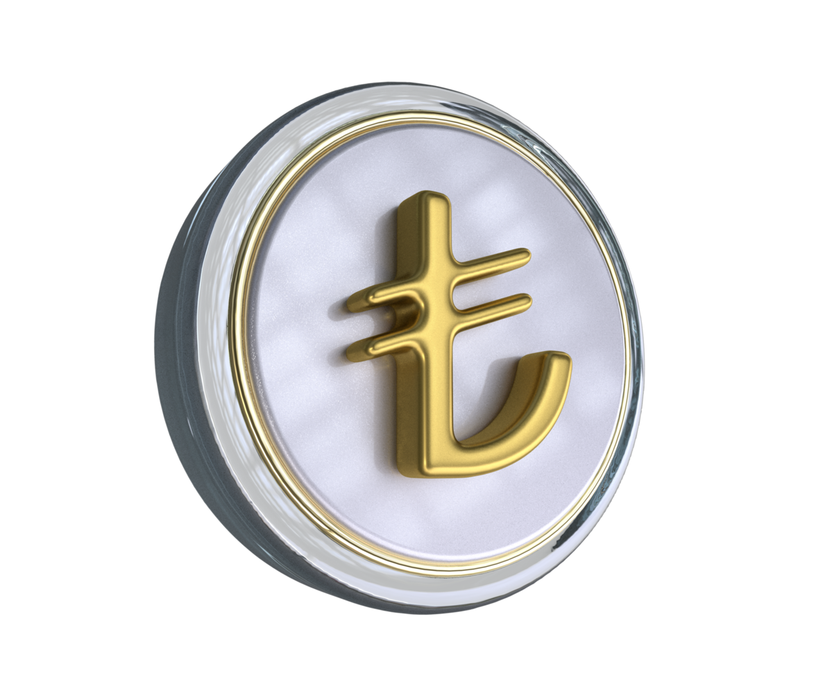 Realistic Lira icon 3D Rendering png