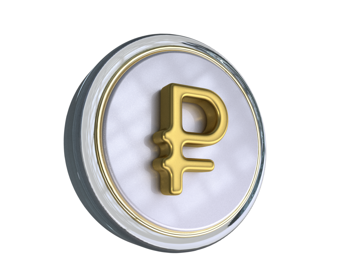 realistisk rubel ikon 3d tolkning png