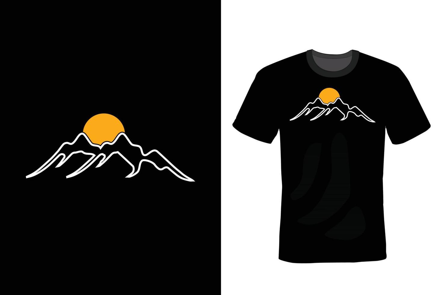 diseño de camiseta de montaña, vintage, tipografía vector