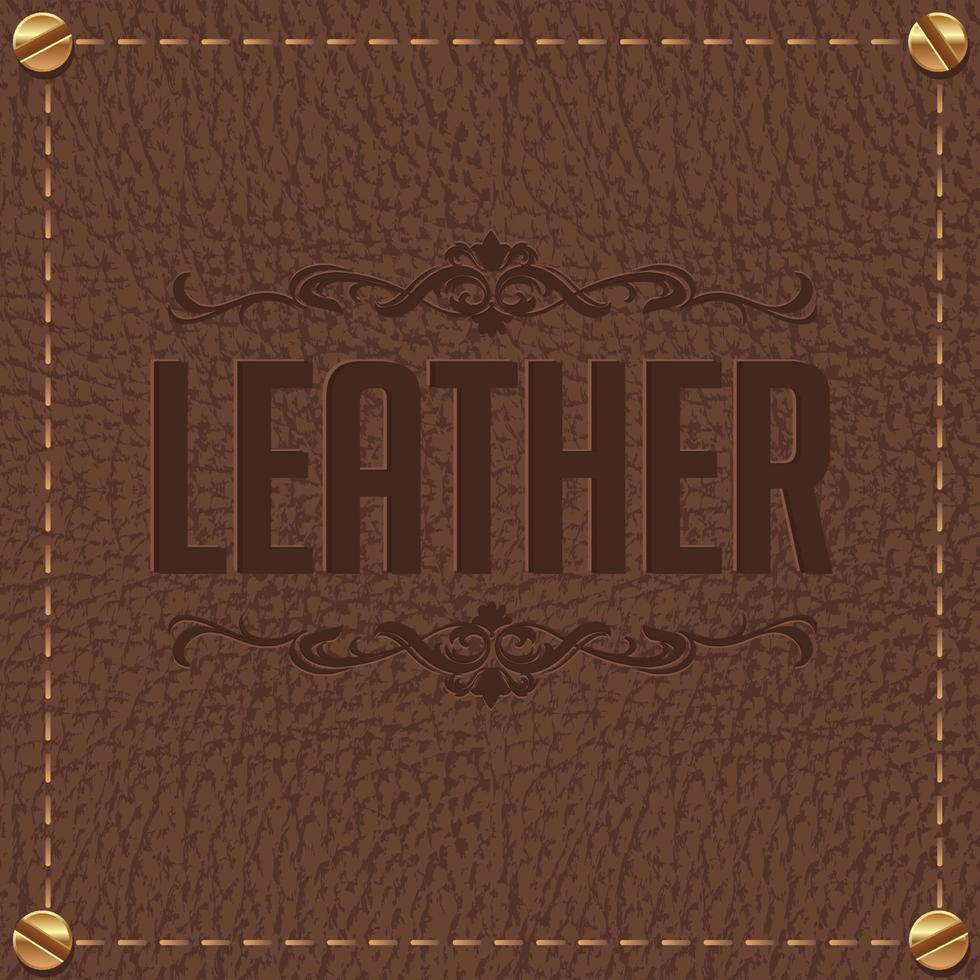 brown leather background. Vector illustration.