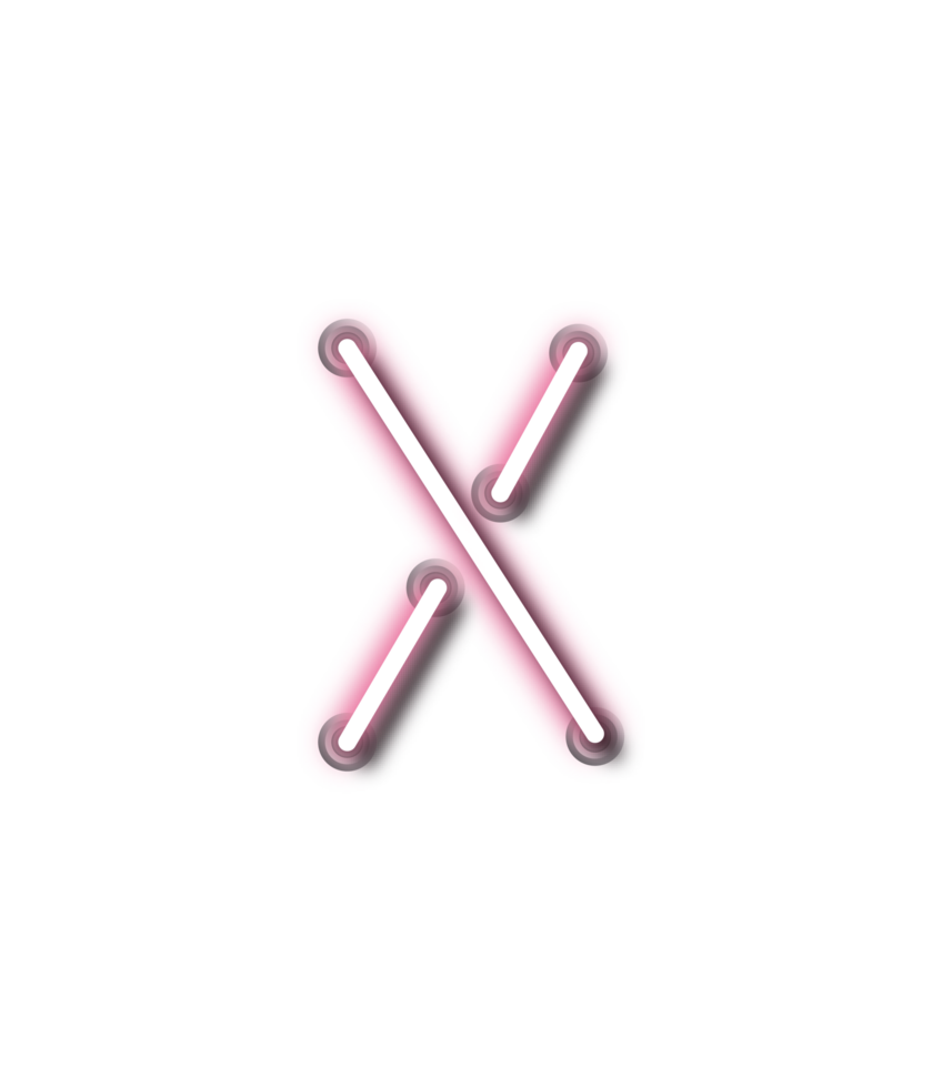 neon letter x png