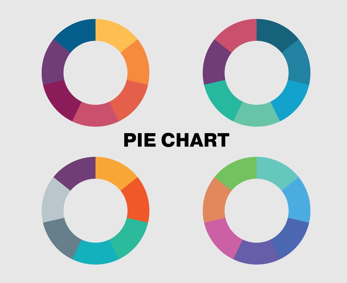 Colorful 4-set pie chart percentage graph design, Infographic Vector 3d Pie Chart, Colorful circle percentage diagrams for infographic.