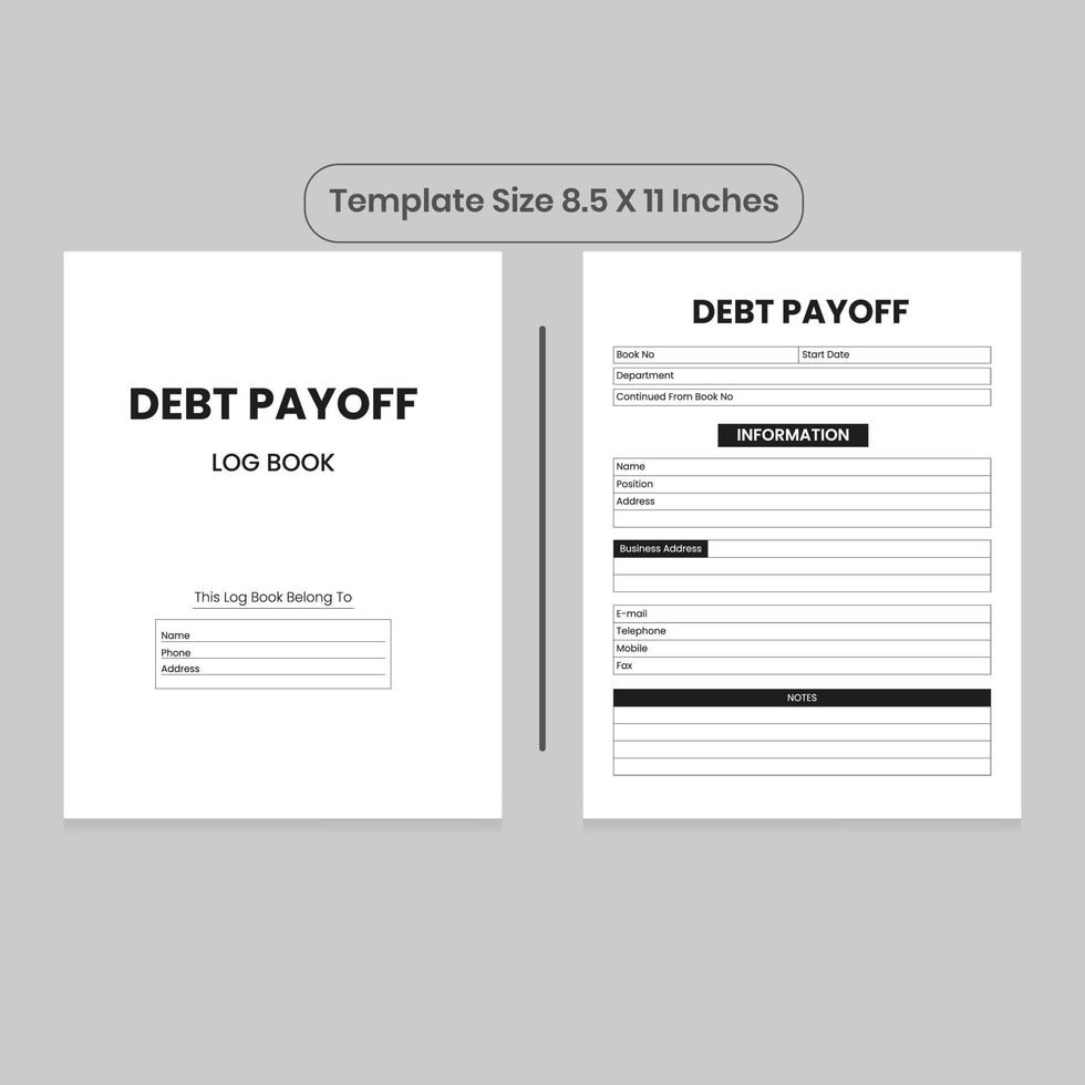 Debt Payoff logbook and KDP interior vector