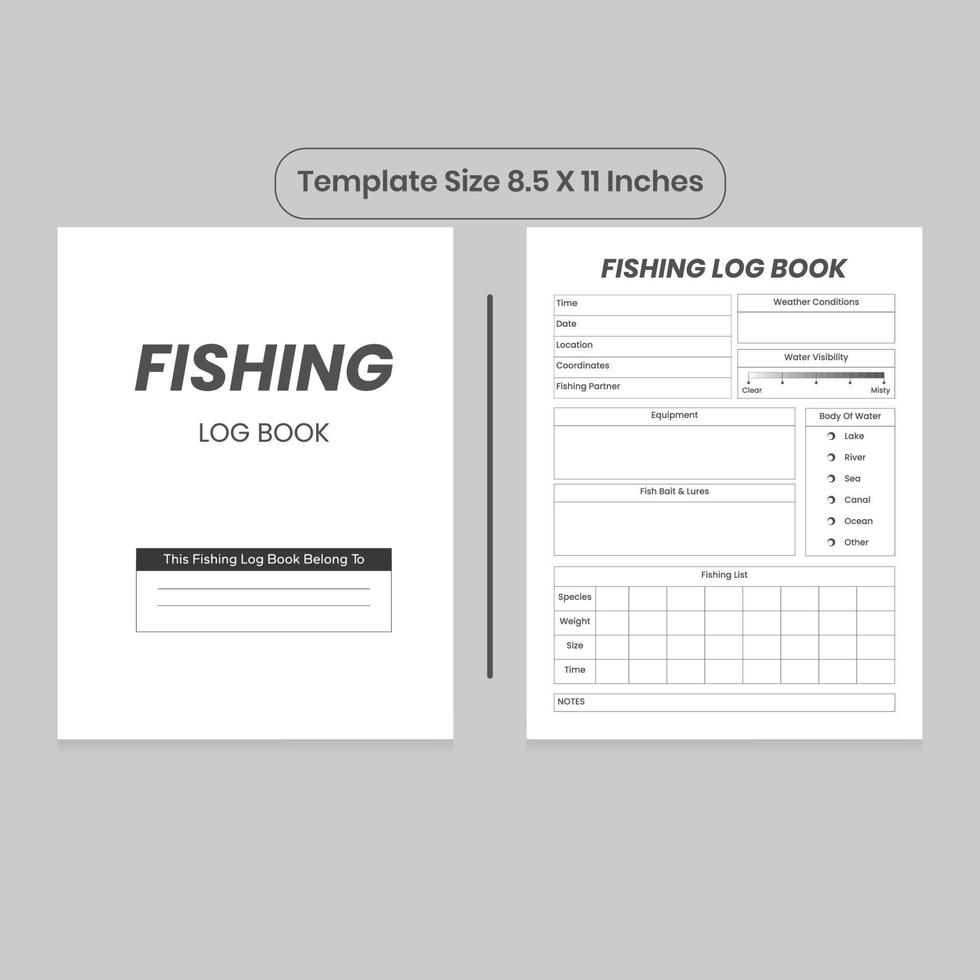Fishing Journal and KDP Interior vector