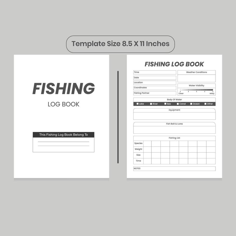 Fishing Journal and KDP Interior vector