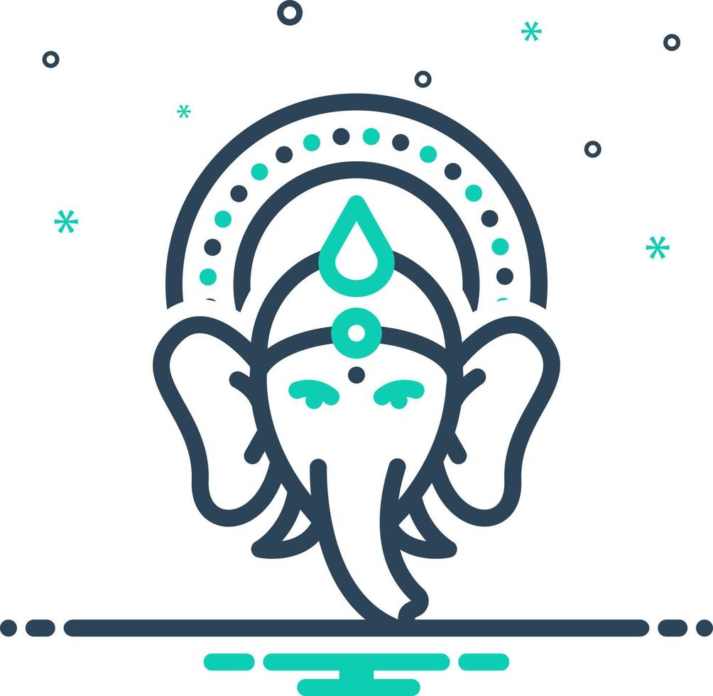 mix icon for ganesh chaturthi vector