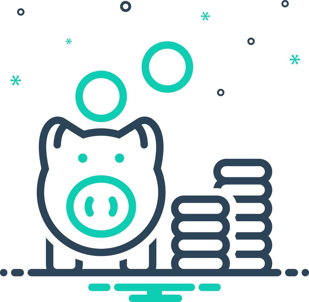 mix icon for piggy bank vector