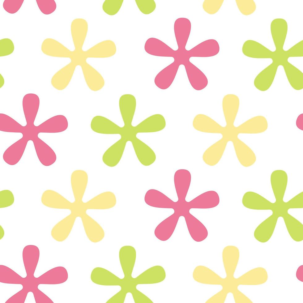 Seamless pattern of hand drawn abstract flowers. Design for mothers day, springtime and summertime celebration, scrapbooking, wedding invitation, textile, home and nursery decor. vector