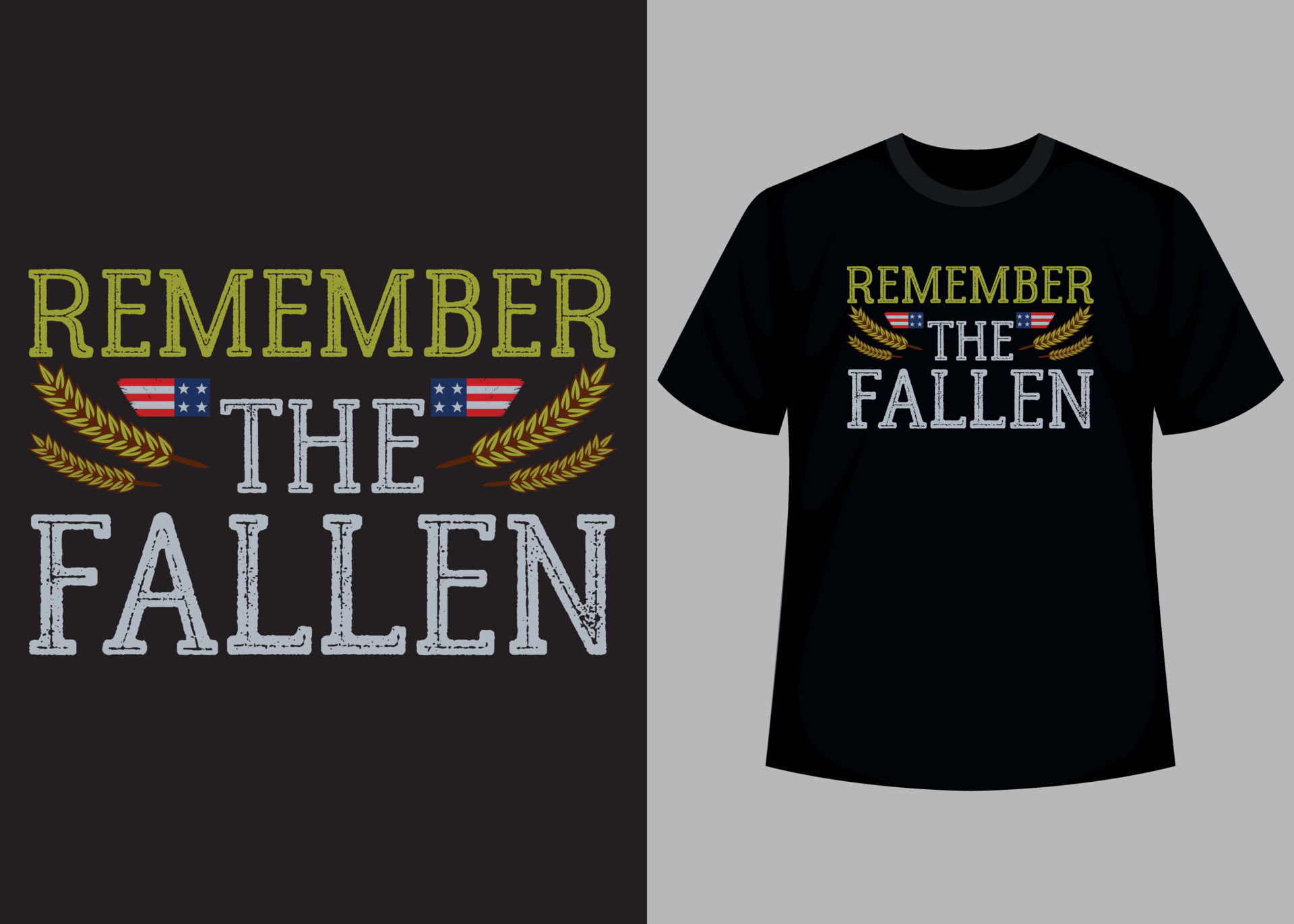 Remember the fallen typography t shirt design 21115537 Vector Art at