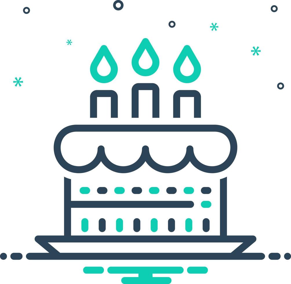 icono de mezcla para cumpleaños vector