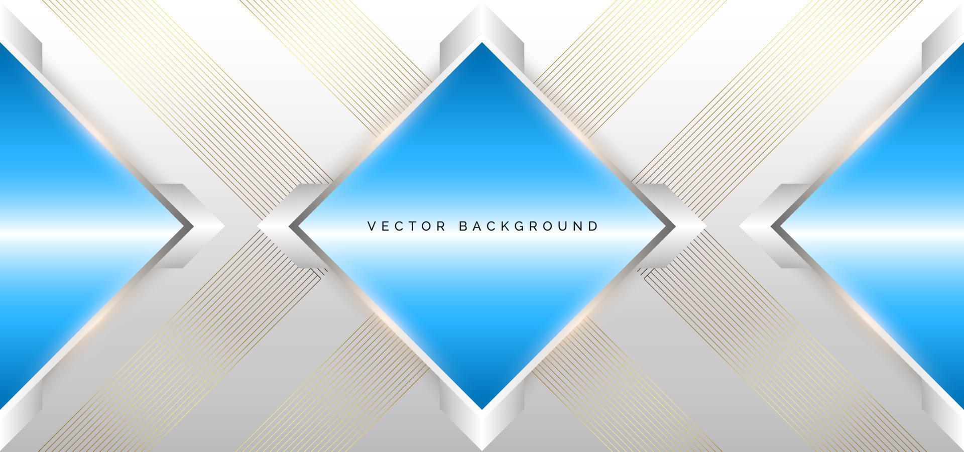 Abstract gold line geometric design with silver background vector