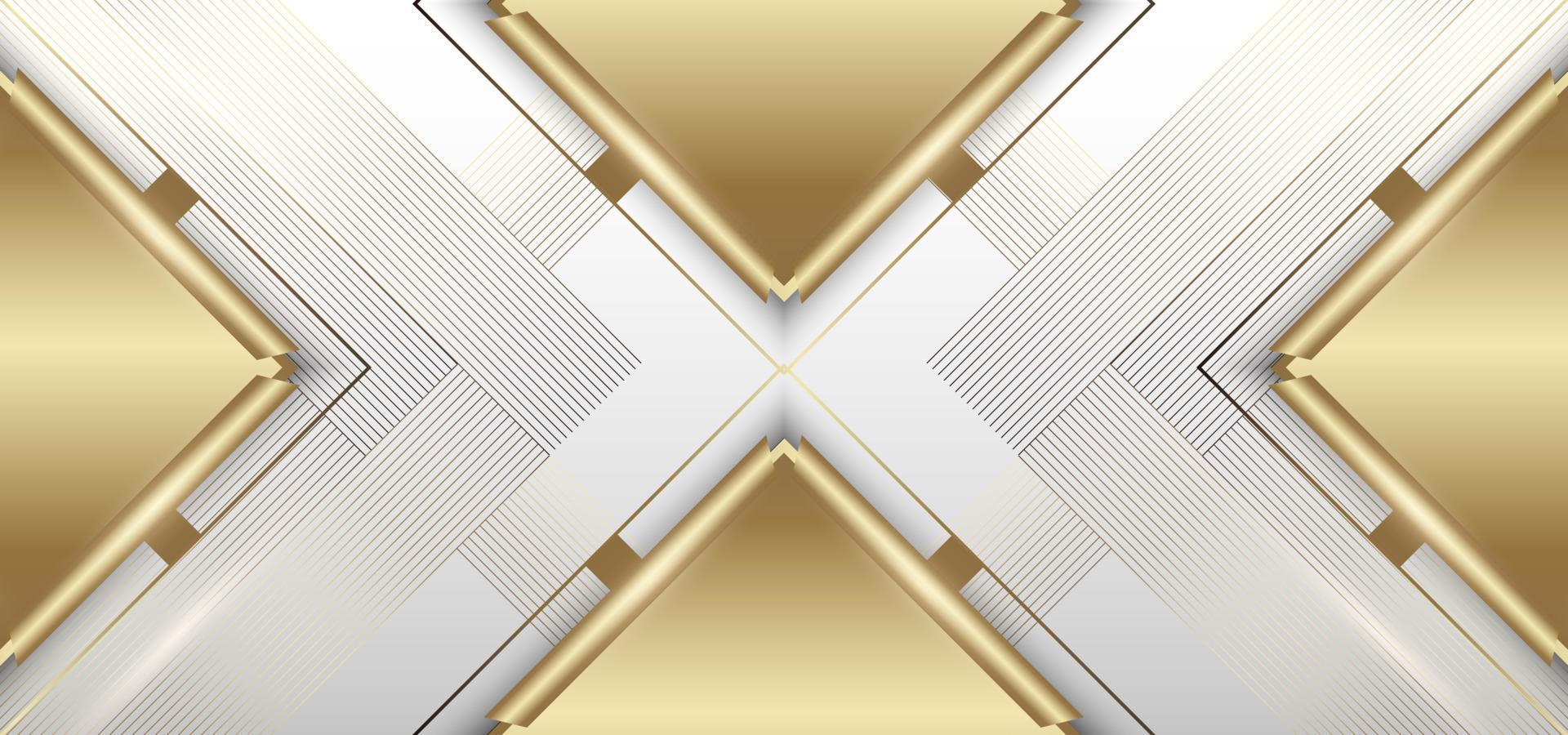 Abstract elegant gold line geometric background design vector