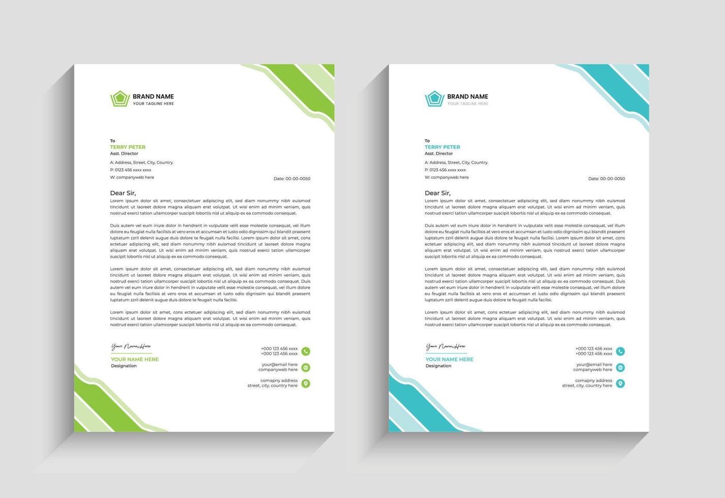 corporate letterhead design vector