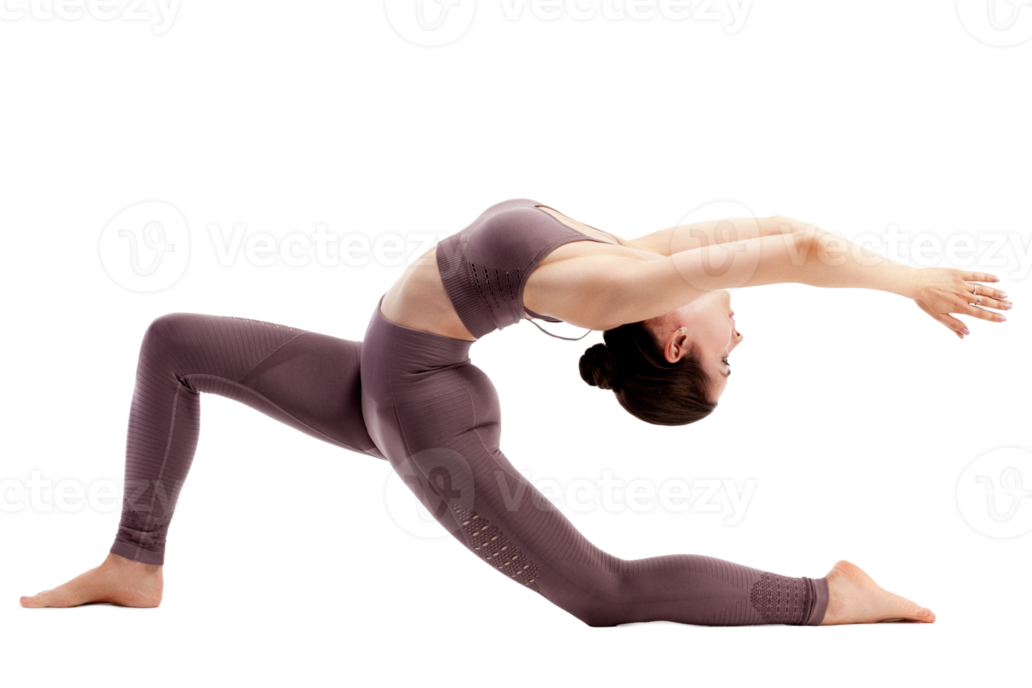 ung kvinna håller på med yoga öva png