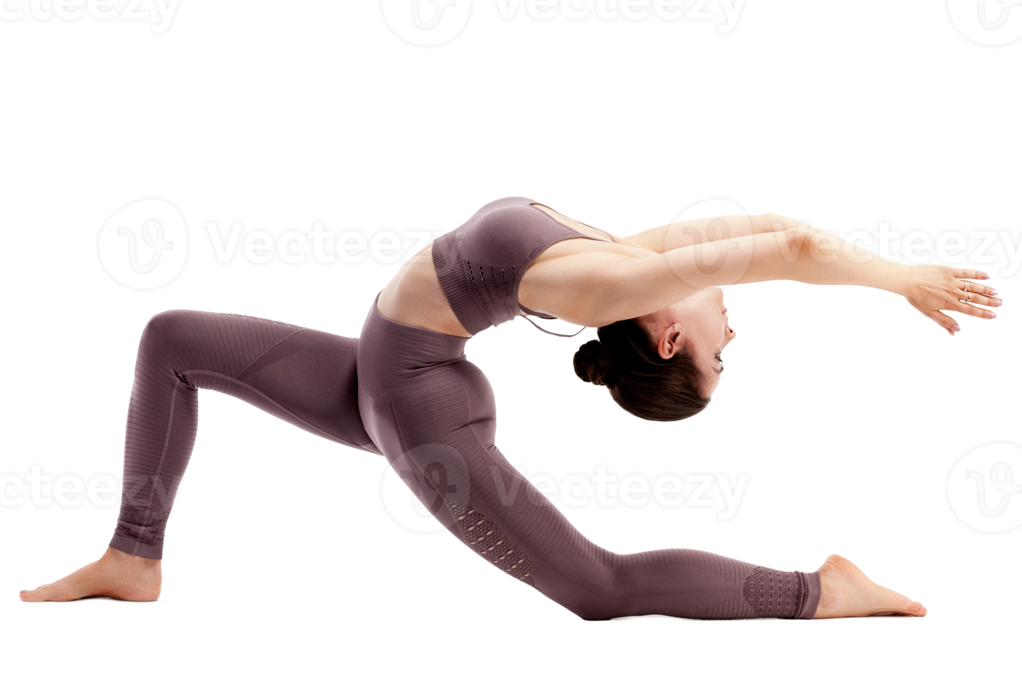 young woman doing yoga practice png