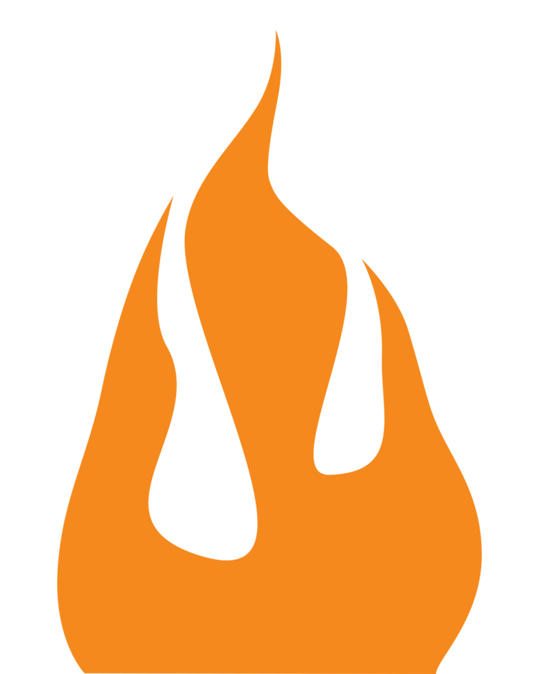 Simple Orange Fire Flame Drawing png