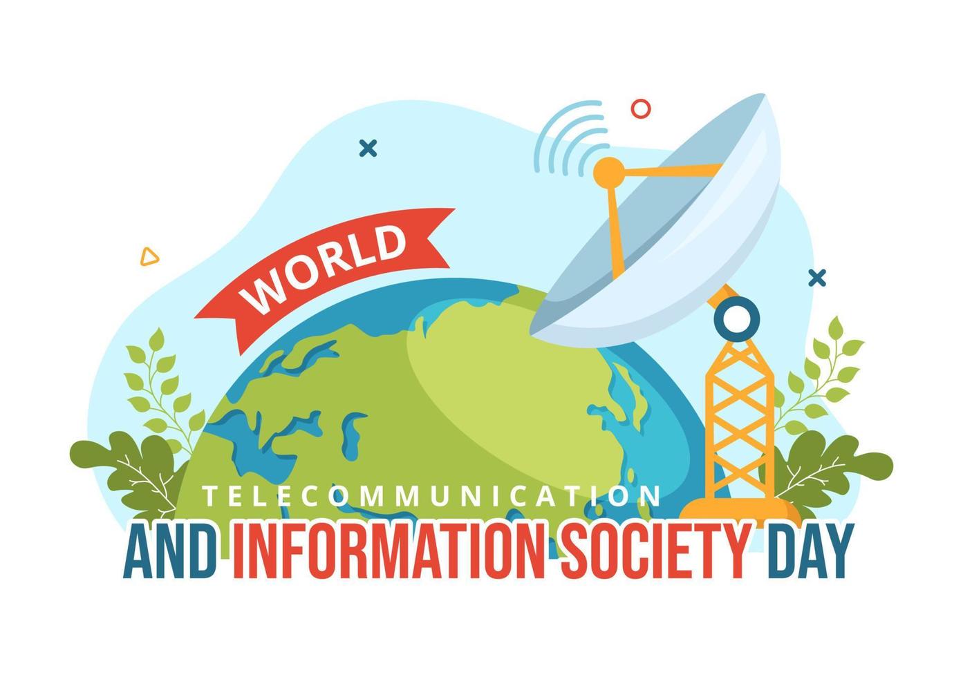 World Telecommunication and Information Society Day on May 17 Illustration with Communications Network Across Earth Globe in Hand Drawn Templates vector