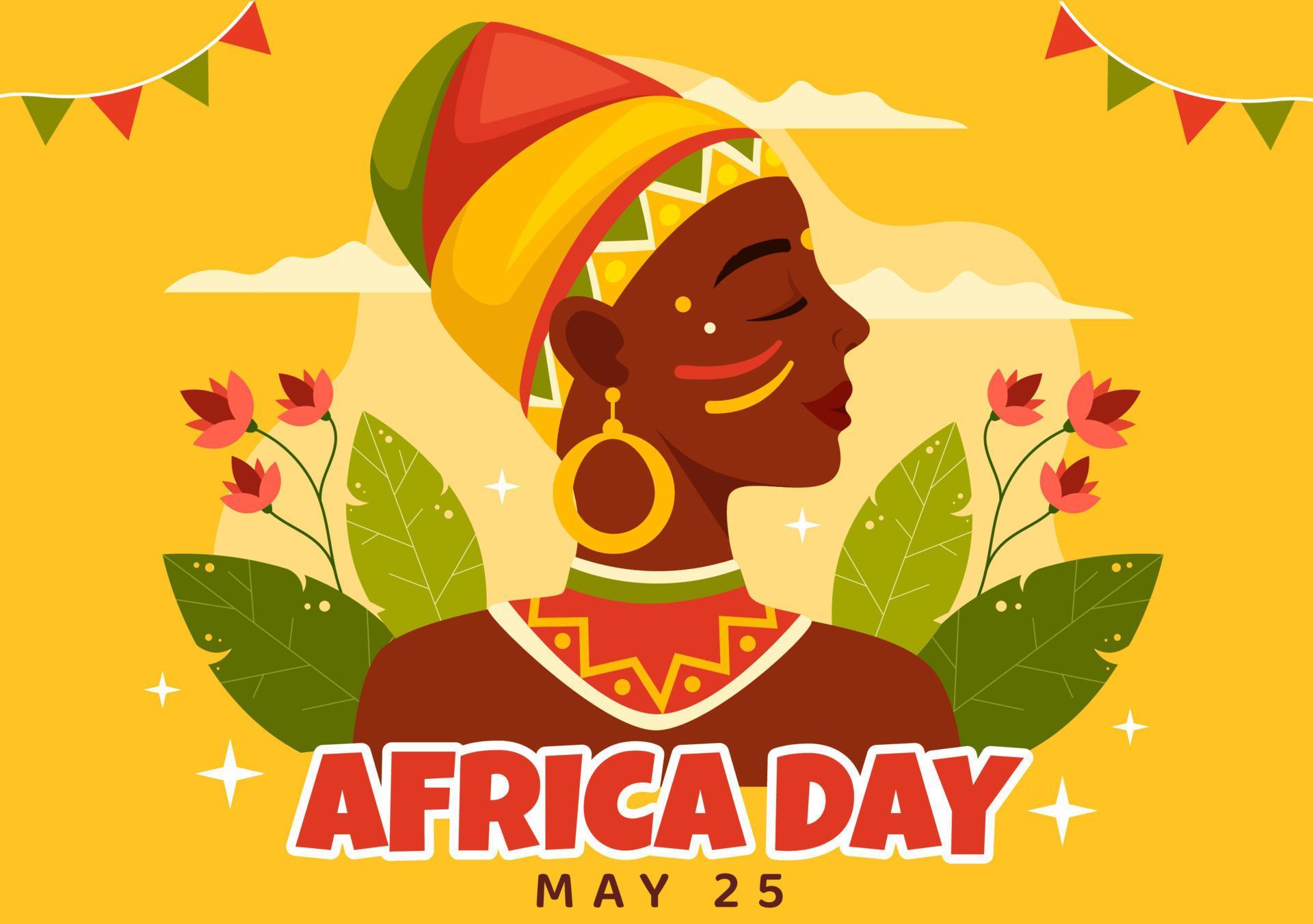 Happy Africa Day on 25 May Illustration with Culture African Tribal
