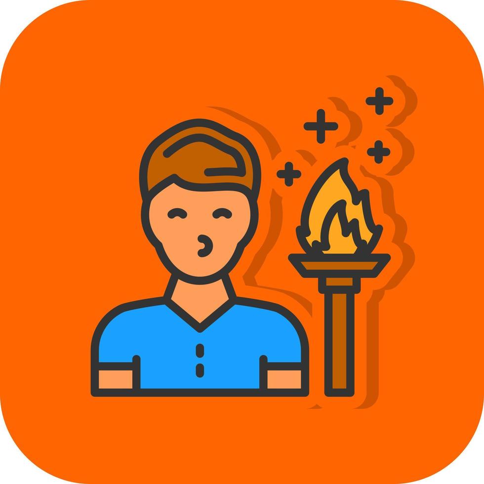 Fire Eater Man Vector Icon Design