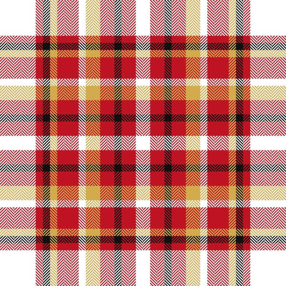 Plaid check pattern in orange and red colors. Seamless fabric texture. Tartan textile print. vector