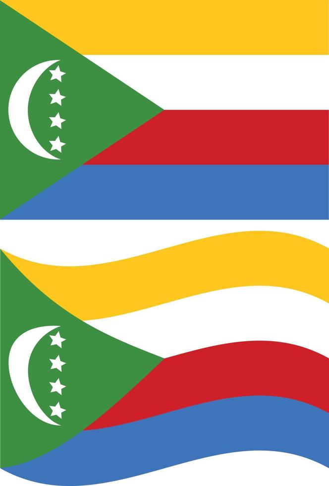 Waving flag of Comoros. Comoros flag on white background. flat style. vector