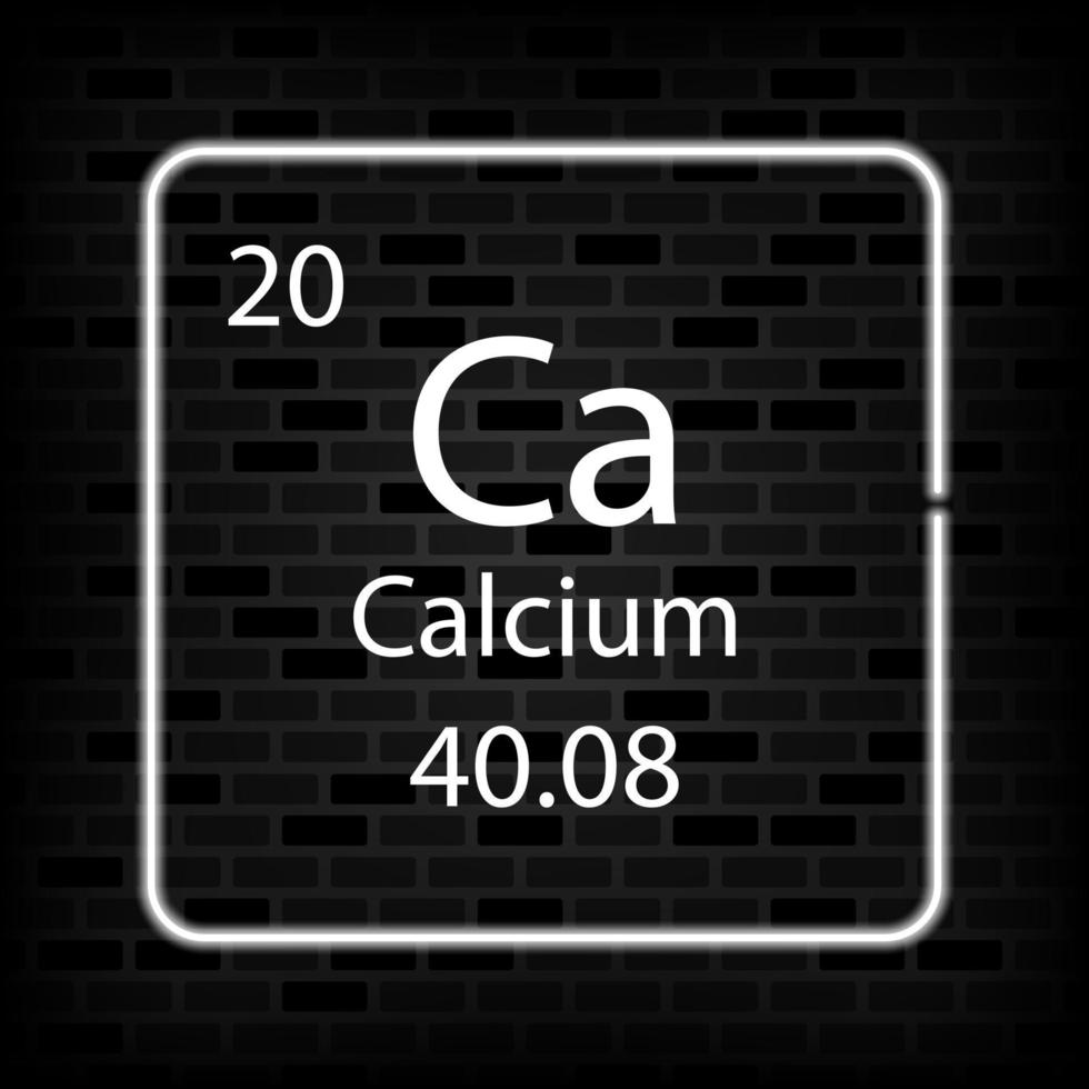 Calcium neon symbol. Chemical element of the periodic table. Vector illustration.