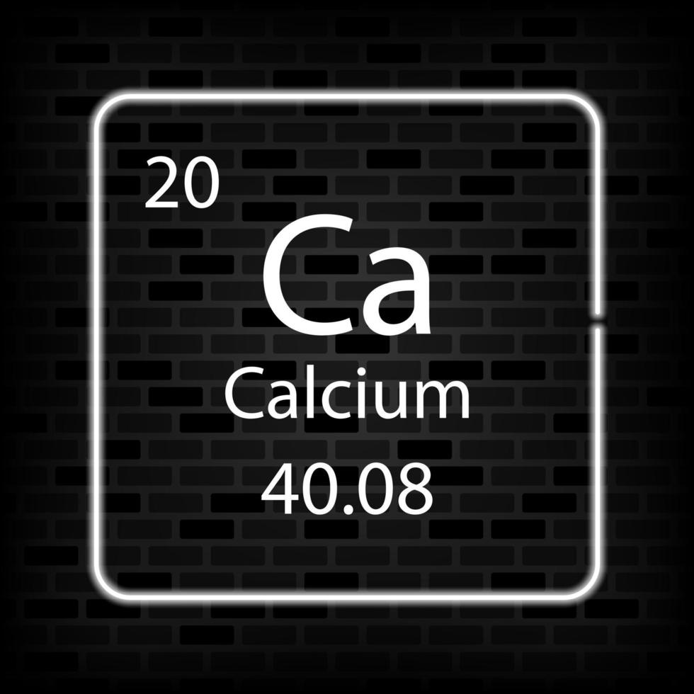 Calcium neon symbol. Chemical element of the periodic table. Vector illustration.