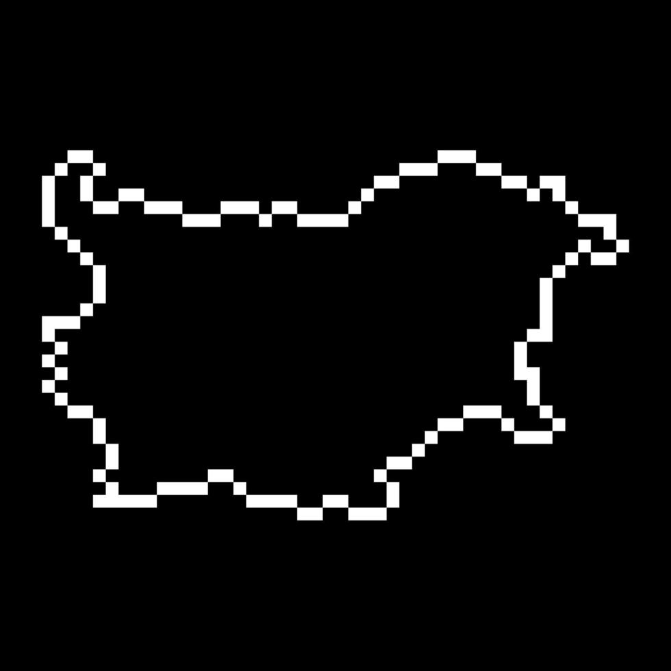 Pixel map of Bulgaria. Vector illustration.