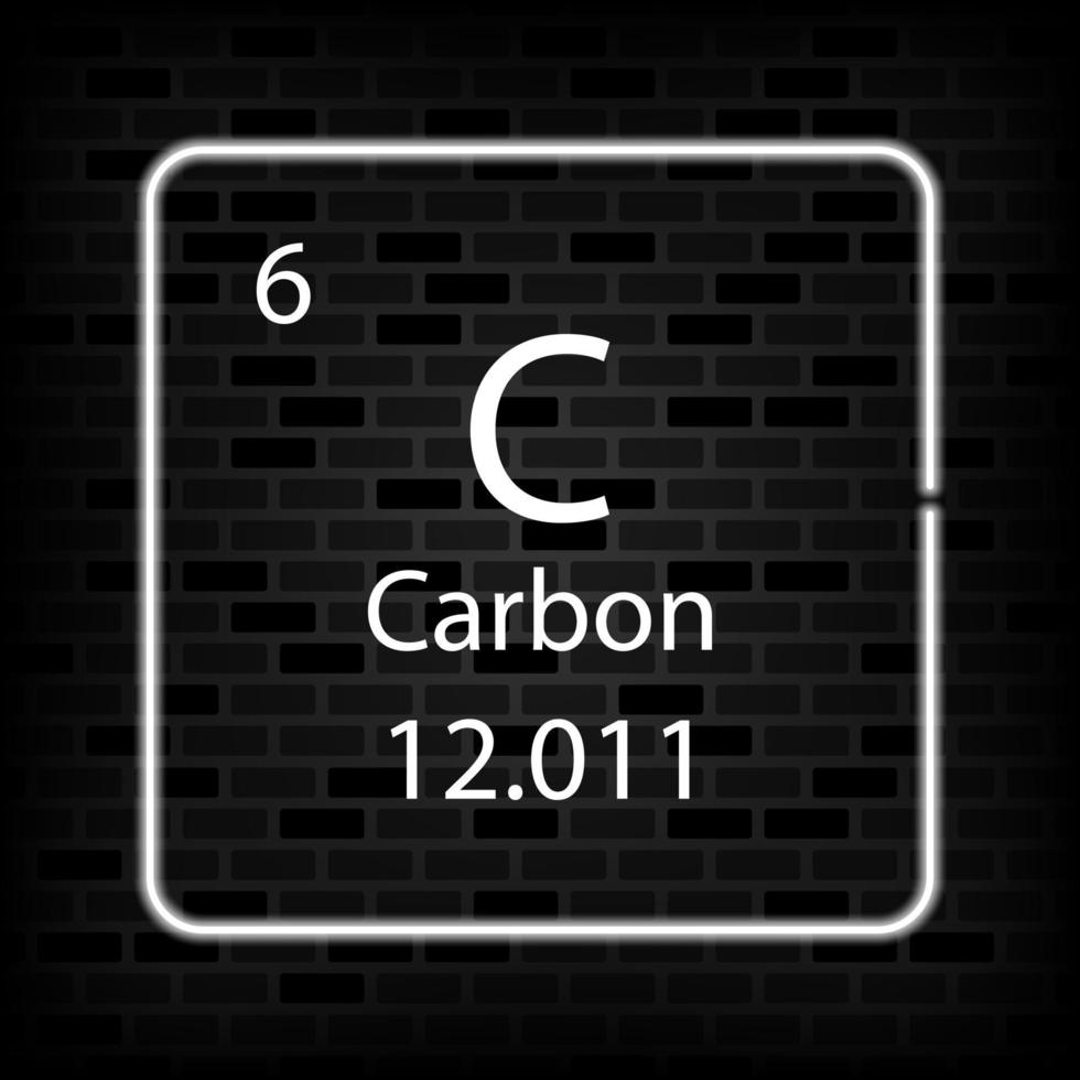 Carbon neon symbol. Chemical element of the periodic table. Vector
