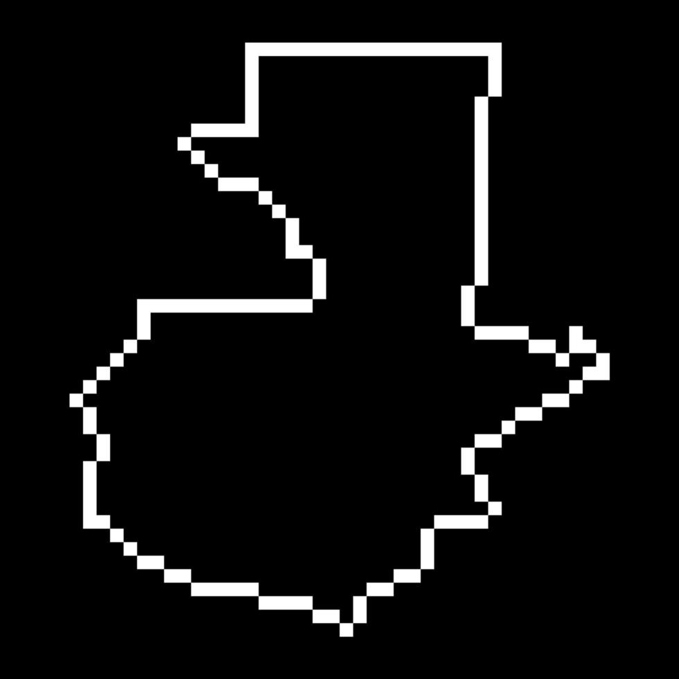 Pixel map of French Guatemala. Vector illustration.