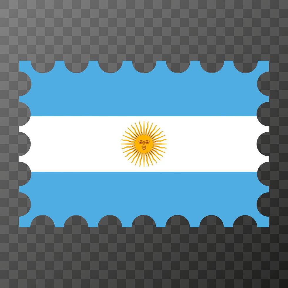 Postage stamp with Argentina flag. Vector illustration.