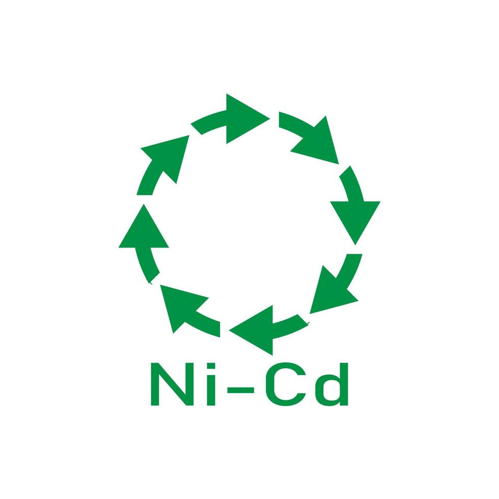 Battery recycle ni-cd, vector illustration, sign.