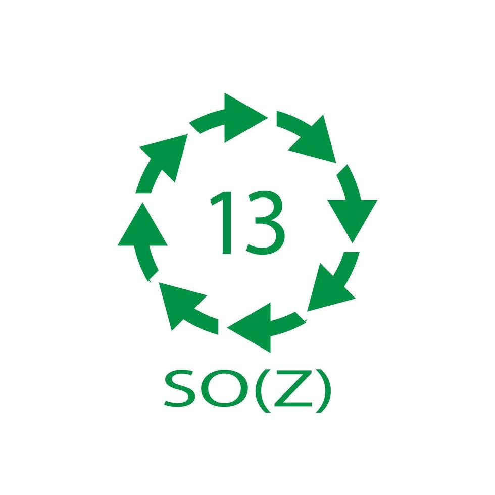 Battery recycling symbol 13 SOZ. Vector illustration