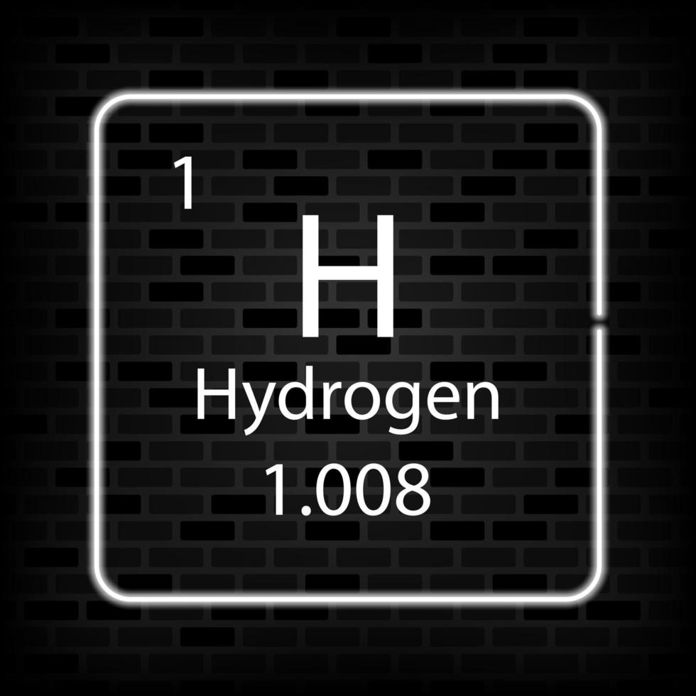 Hydrogen neon symbol. Chemical element of the periodic table. Vector illustration.