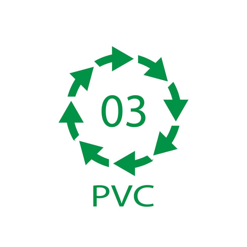 High-density Polyethylene 03 PVC Icon Symbol vector