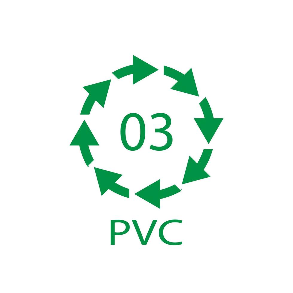 High-density Polyethylene 03 PVC Icon Symbol vector