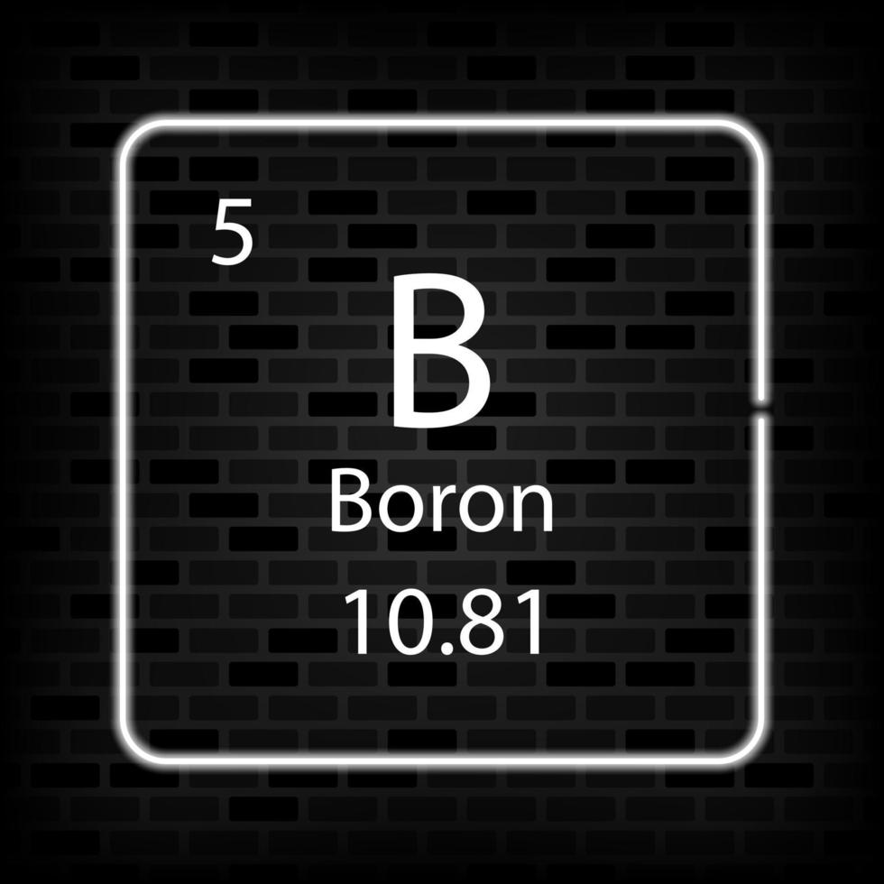 Boron neon symbol. Chemical element of the periodic table. Vector illustration.