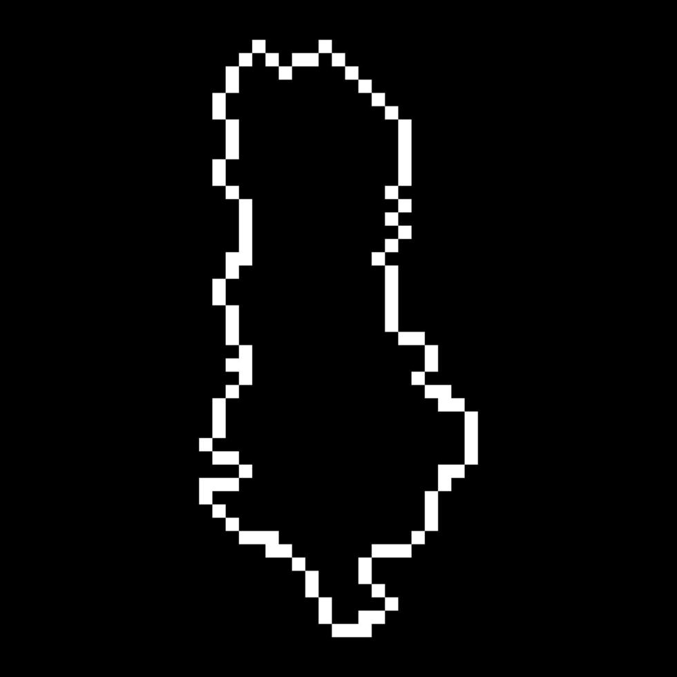 Pixel map of Albania. Vector illustration.