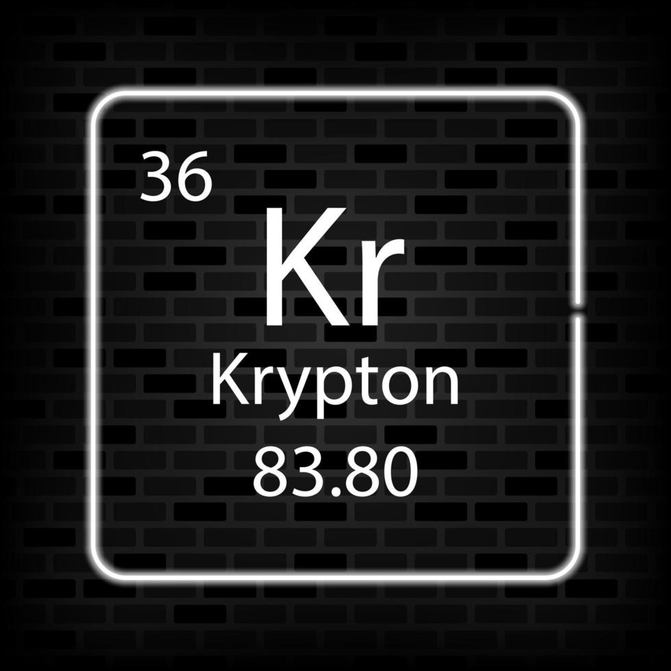 Krypton neon symbol. Chemical element of the periodic table. Vector