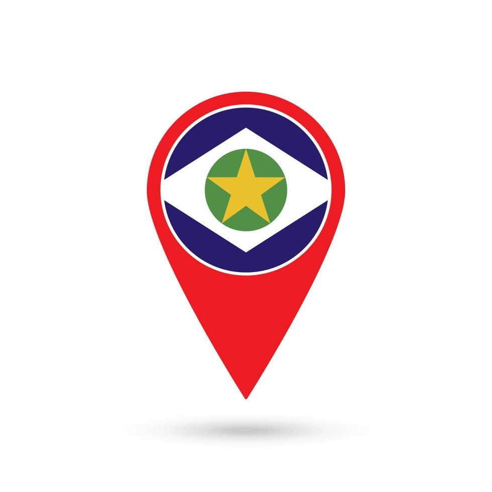 Map pointer with state Mato Grosso. Vector illustration.