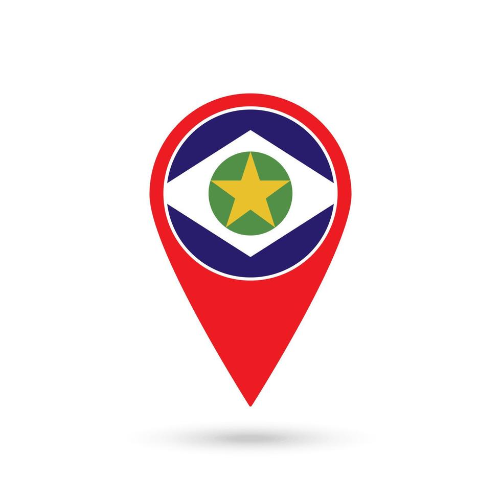 Map pointer with state Mato Grosso. Vector illustration.