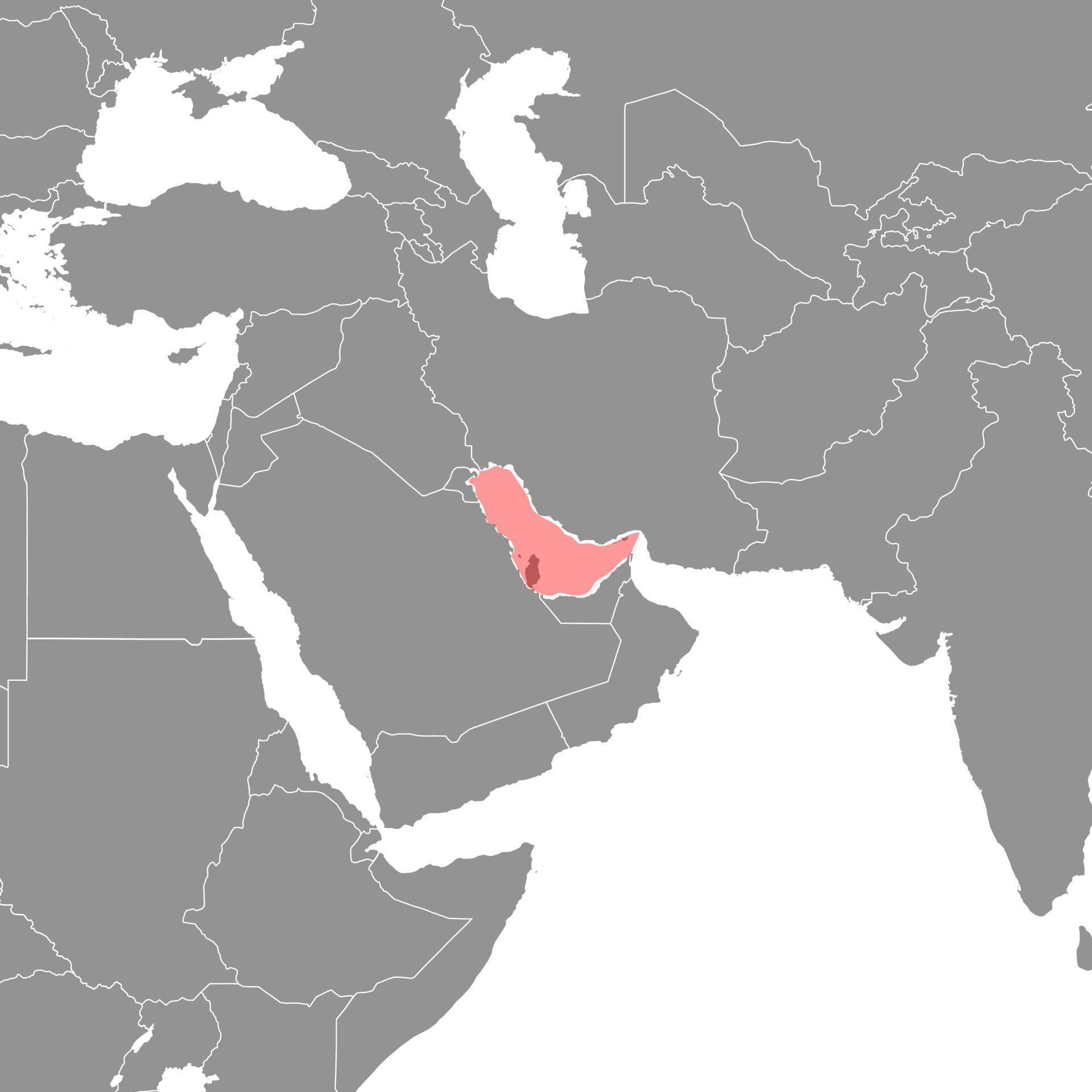 Persian Gulf on the world map. Vector illustration. 21117958 Vector Art