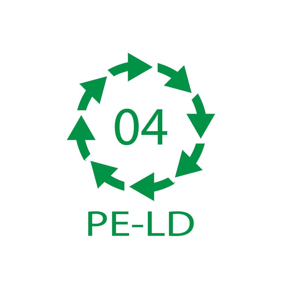 PELD 04 recycling code symbol. Plastic recycling vector low density
