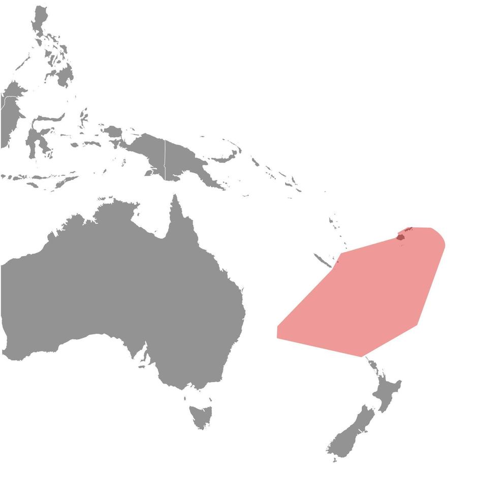 Sea Fiji on the world map. Vector illustration.