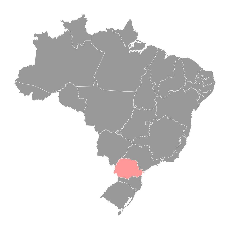 mapa de paraná, estado de brasil. ilustración vectorial vector